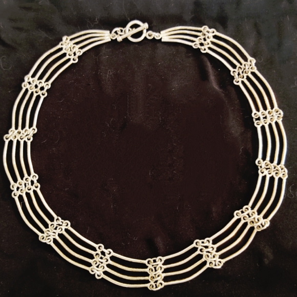 Vintage Gorgeous Sterling Silver Multi-Linked Oversized Necklace - Picture 2 of 6